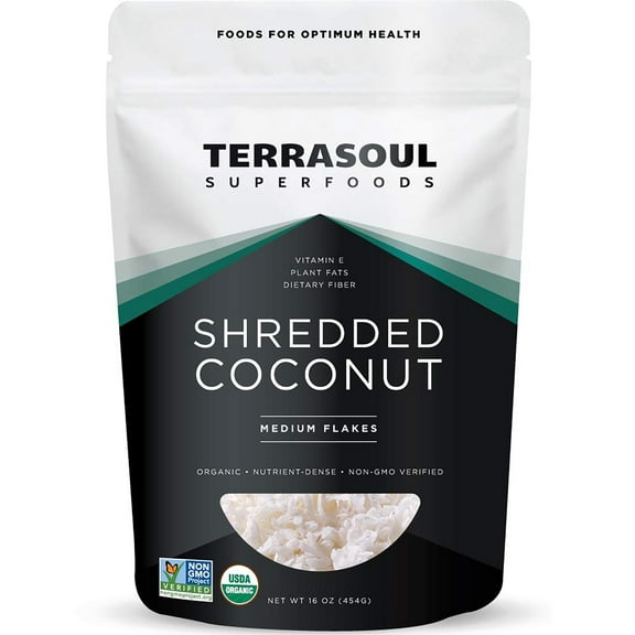 Terrasoul Superfoods Organic Coconut Flakes, 1 Lb - Medium Flakes | Unsweetened | Perfect for Baking