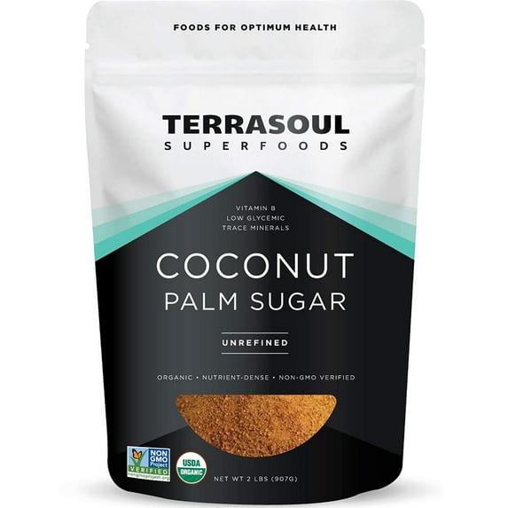 Terrasoul Superfoods Organic Coconut Sugar, 2 Lbs - Low Glycemic | Unrefined | Trace Minerals