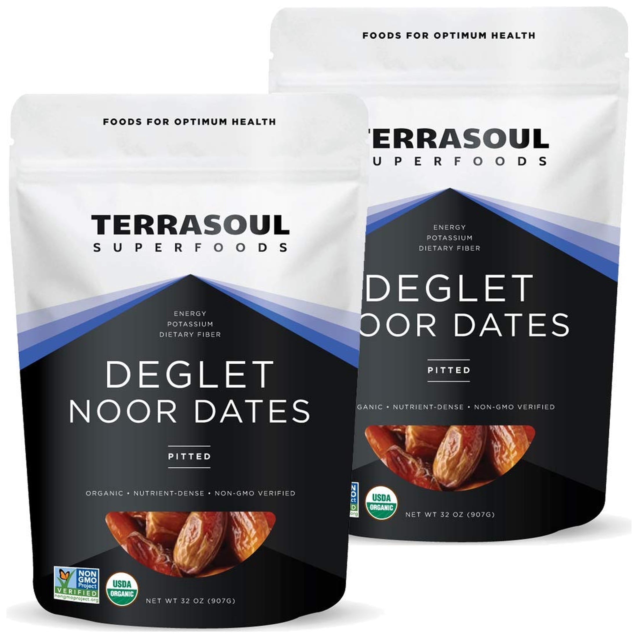 Terrasoul Superfoods Organic Deglet Dates, 4 Lbs (2 Lbs 2-Pack) - Pitted | Fresh | Natural Sweetener