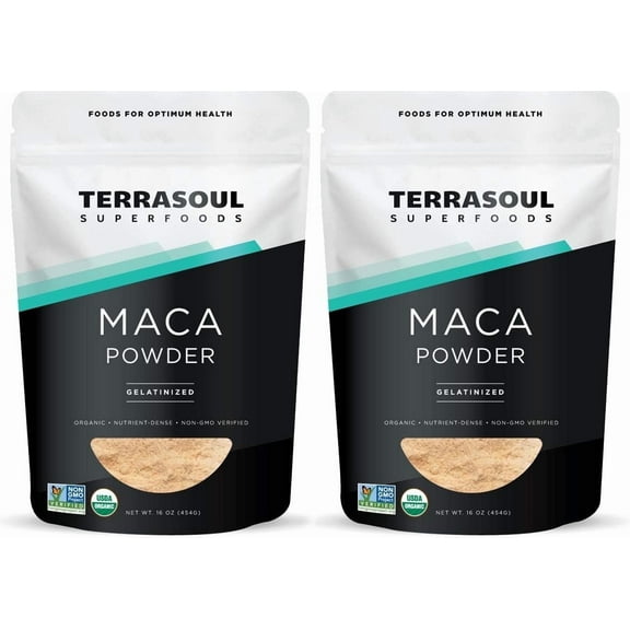Terrasoul Superfoods Organic Gelatinized Maca Powder, 2 Lbs (1 Lb 2-Pack) - Supports Increased Stamina & Energy | Gelatinized for Easy Digestion