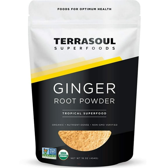 Terrasoul Superfoods Organic Ginger Powder, 1 Lb - Raw | Potent Spicy Flavor