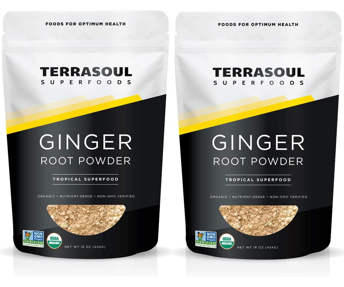 Terrasoul Superfoods Organic Ginger Powder, 2 Lbs (1 Lb 2-Pack) - Lab-Tested | Raw | Potent Spicy Flavor