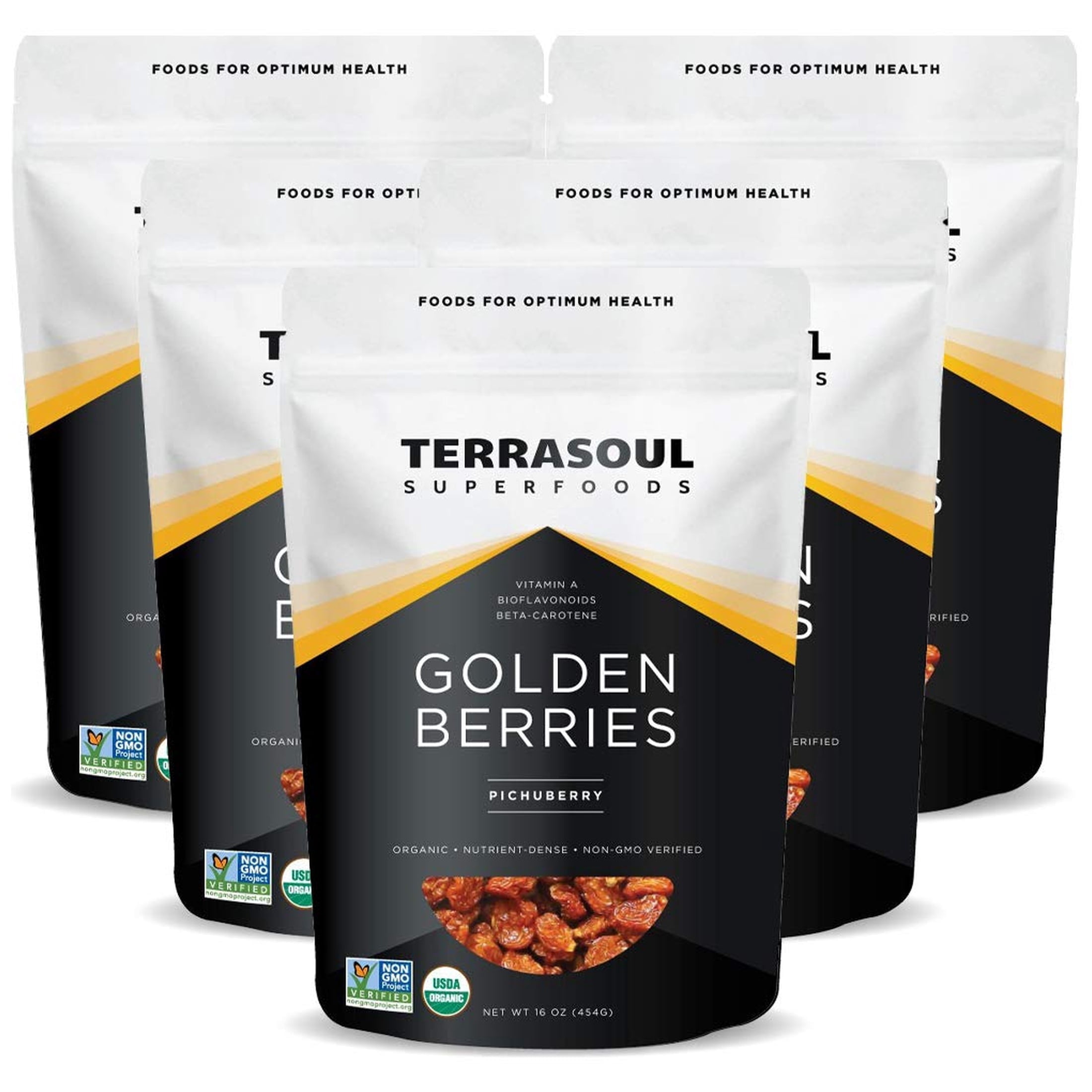 Terrasoul Superfoods Organic Golden Berries, 5 Lbs (1 Lb 5-Pack)