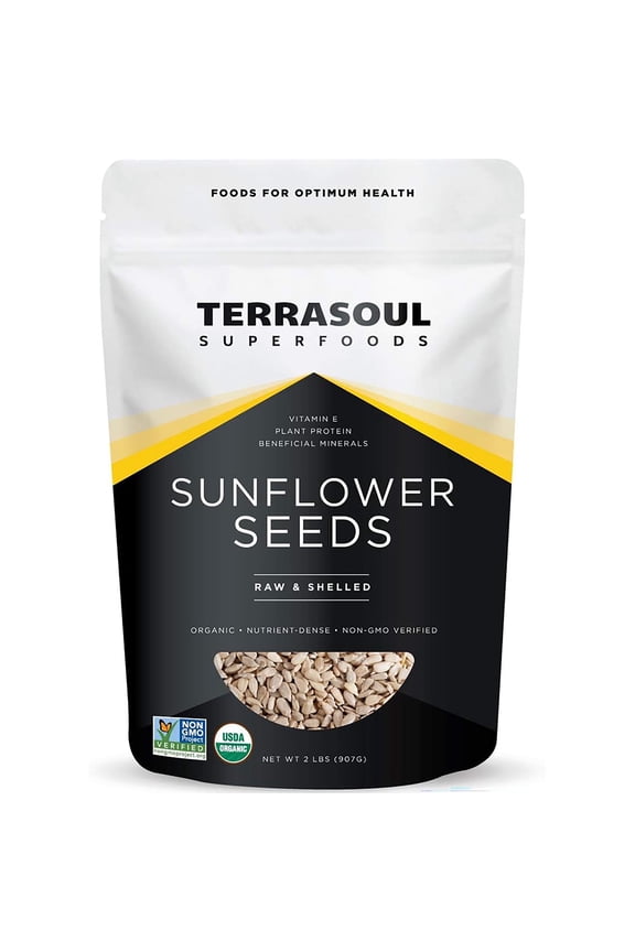Organic Hulled Sunflower Seeds, 2 Lbs - Hulled | Fresh | Vitamin E