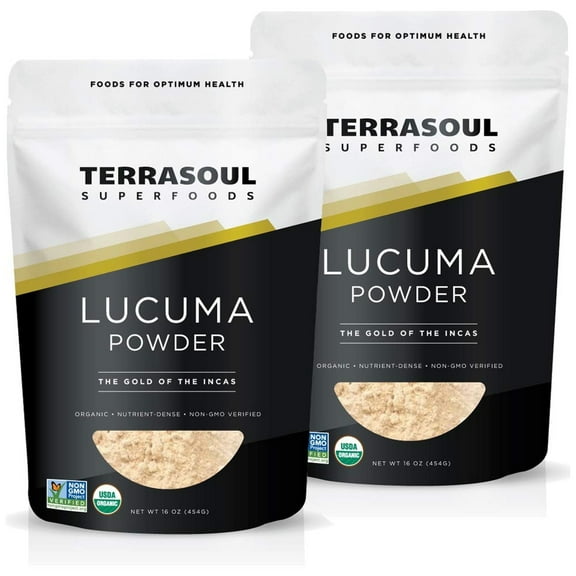 Terrasoul Superfoods Organic Lucuma Powder, 2 Lbs (1 Lb 2-Pack) - Sugar Substitute