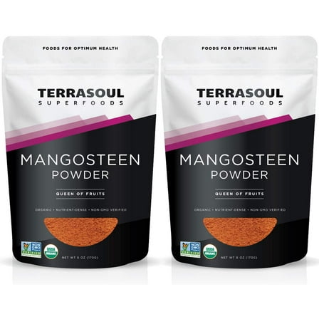Terrasoul Superfoods Organic Mangosteen Fruit Powder, 12 Oz (6 Oz 2-Pack)