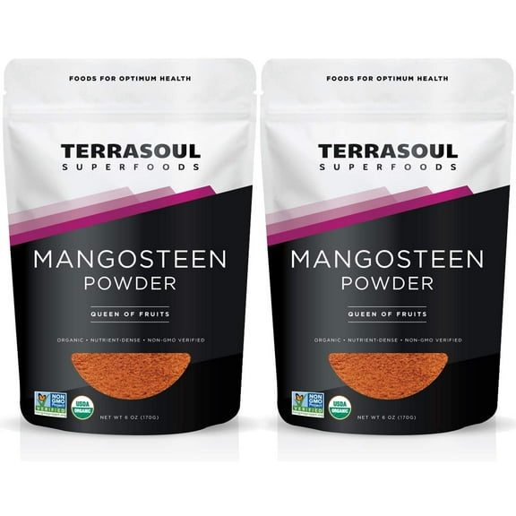 Terrasoul Superfoods Organic Mangosteen Fruit Powder, 12 Oz (6 Oz 2-Pack)