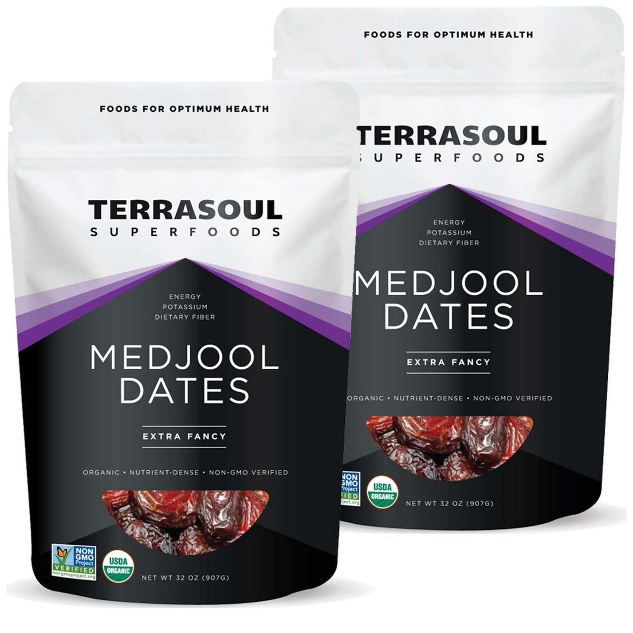 Terrasoul Superfoods Organic Medjool Dates, 4 Lbs (2 Lbs 2- Pack) - Soft Chewy Texture | Sweet Caramel Flavor | Farm Fresh