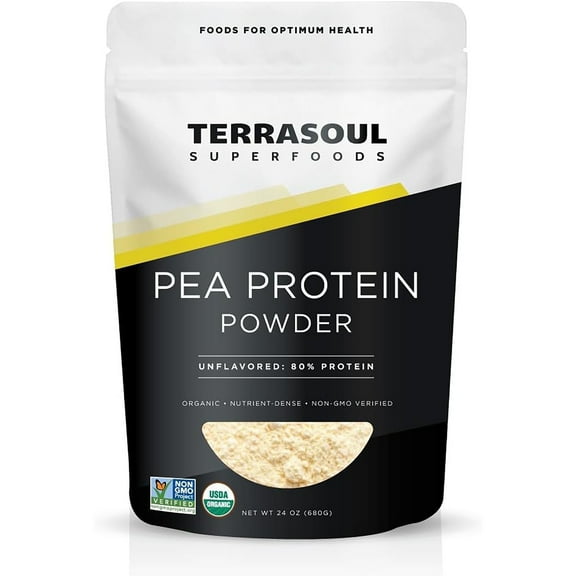 Terrasoul Superfoods Organic Pea Protein (Unflavored, Smooth Texture), 1.5 Lbs