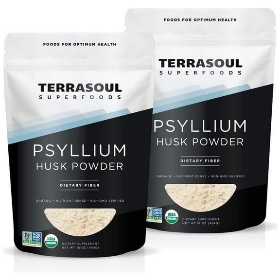 Terrasoul Superfoods Organic Psyllium Husk Powder, 2 Lbs (1 Lb 2-Pack) - Superfine Texture | High Purity | Keto Baking