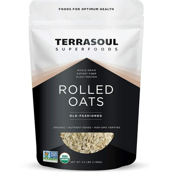Terrasoul Superfoods Organic Rolled Oats, 2.5 lbs - Gluten-Free | Old-Fashioned | Whole Grain