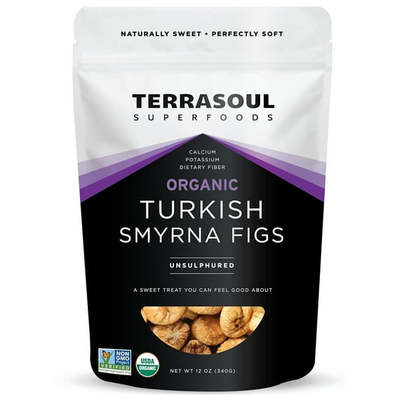 Terrasoul Superfoods Organic Smyrna Turkish Figs, 12 Oz - No Added Sugar | Unsulphured | Perfectly Dried