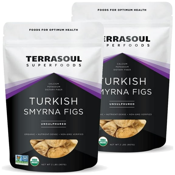 Terrasoul Superfoods Organic Turkish Smyrna Figs, 4 Lbs (2 Lbs 2-Pack) - No Added Sugar | Unsulphured | Perfectly Dried