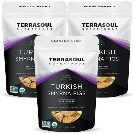 Terrasoul Superfoods Organic Turkish Smyrna Figs, 6 Lbs (2 Lbs 3-Pack) - No Added Sugar | Unsulphured | Perfectly Dried