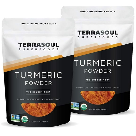 Terrasoul Superfoods Organic Turmeric Powder, 2 Lbs (1 lb 2-Pack) - Curcumin | Great for Inflammation