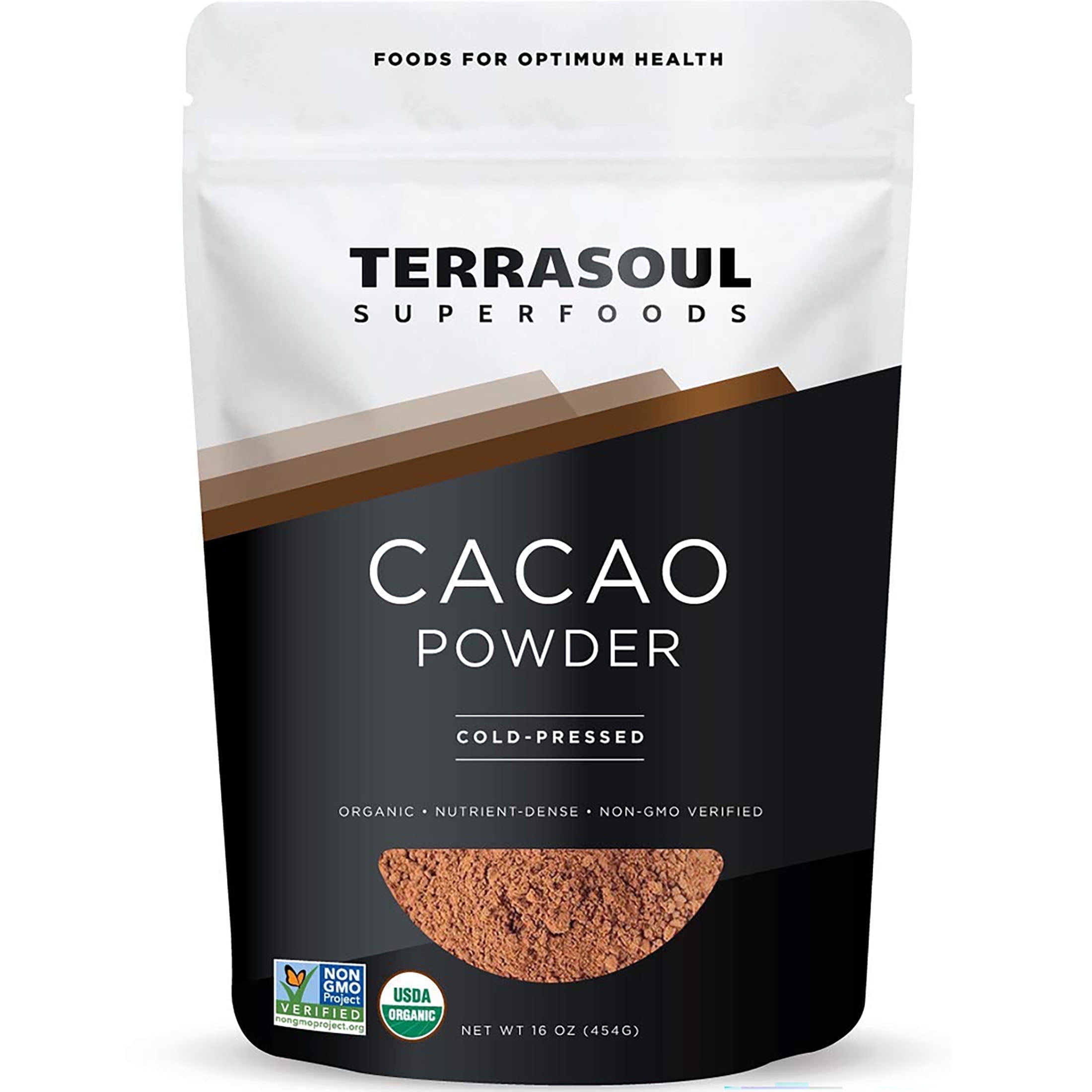Terrasoul Superfoods Organic Raw Cacao Powder, 1 Lb - Rich Chocolate Goodness for Baking, Smoothies, and Blissful Hot Cocoa