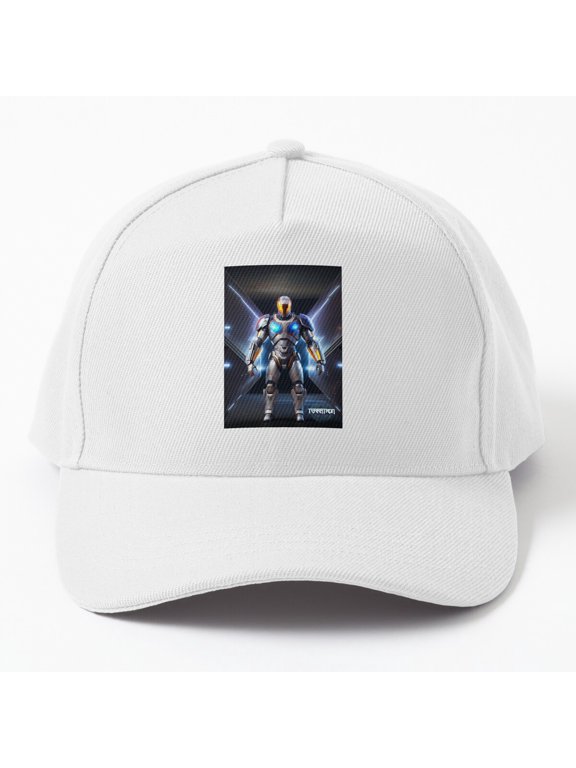 Terratron Cyborg Baseball Hat, Futuristic Robot Warrior Art, Science Fiction Cap
