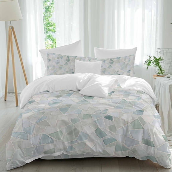 Terrazzo Background 4 piece Duvet Cover Set, Comfort Bedding Set California King Size Include a Duvet Cover, a Bed Sheet, 2 Pillowcase with Zipper for All Season
