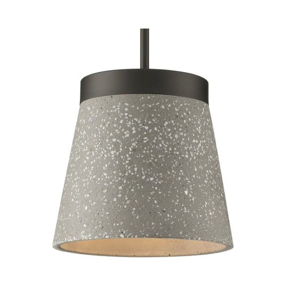 Terrazzo Collection One-Light Graphite and Grey Terrazzo Hanging Pendant Light