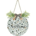 thumbnail image 1 of Terrazzo Dark Pattern Welcome Sign Farmhouse Front Porch Door Hanging Welcome Wreath for Holiday Wall Home 12 X 12 in Home Decor, 1 of 7