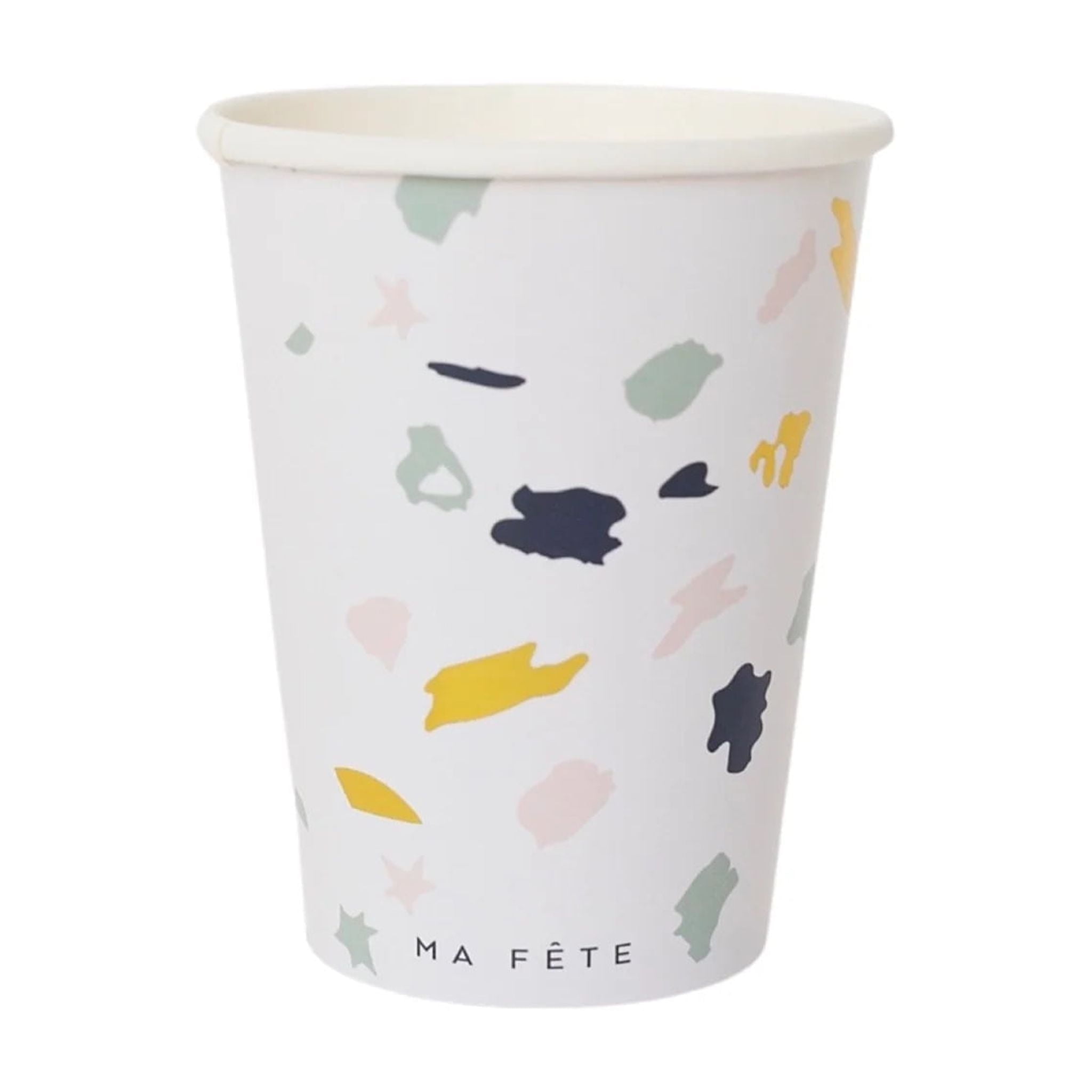 Ma Fête Signature Terrazzo Paper Cups – 9 oz, Gold Foil, Pack of 8 ...