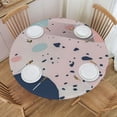 thumbnail image 1 of Terrazzo Pink Round Fitted Tablecloth with Elastic Fitted Table Covers for Round Tables 45"-56" ,24jl06caA08, 1 of 7