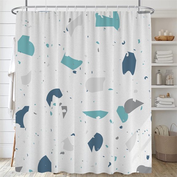 Terrazzo Quartz Rock pattern Shower Curtain Print Modern Nordic Minimalist style
