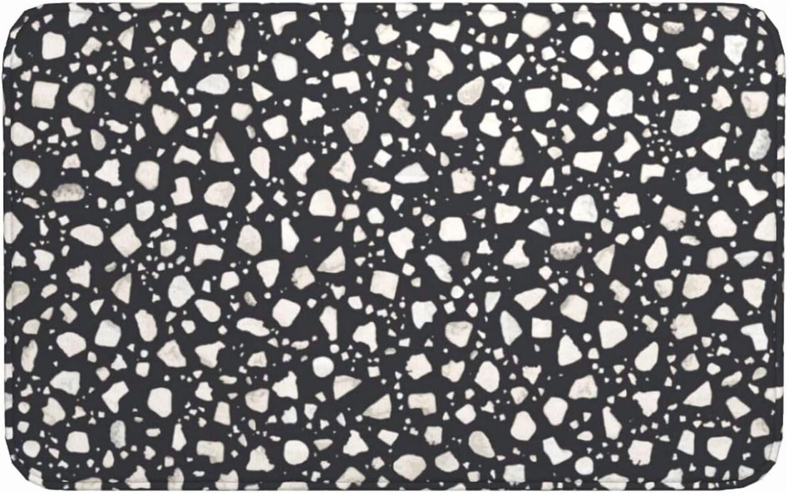 Rocks Spa Rug Terrazzo Rocks Print Bath Mat Non-Slip Soft Microfiber Bathroom Rugs ...