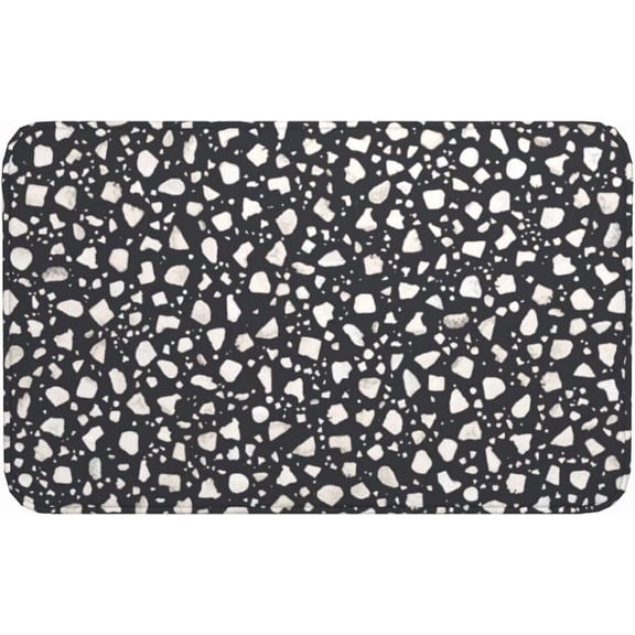 Terrazzo Rocks Print Bath Mat Non-Slip Soft Microfiber Bathroom Rugs Washable Bathmat, Carpet Rug Entryway Decor for Tub Shower Room Floor, 31.5x20 Mat