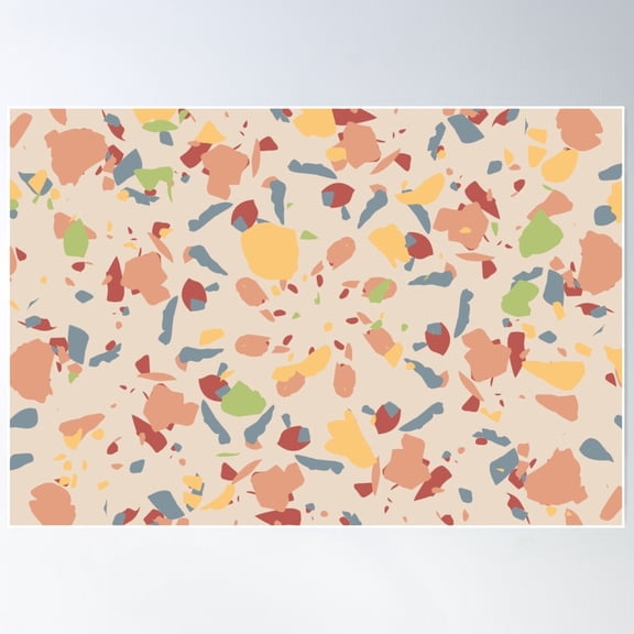 Terrazzo Tan Poster Wall Art, Modern Wall Decor For Living Room Bedroom, 8x12 UNFRAMED