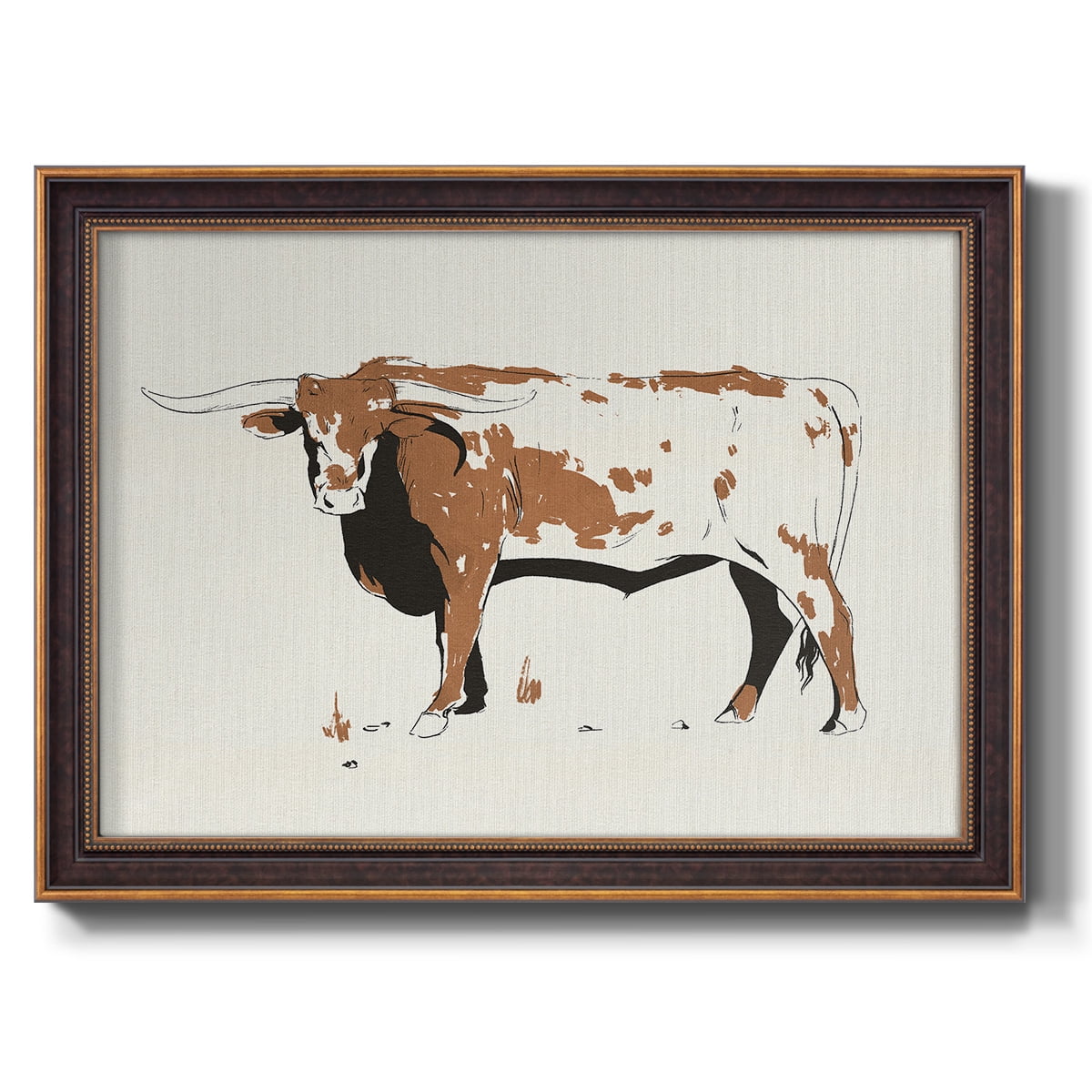 Terre Cotta Steer IV Premium Framed Canvas- Ready to Hang