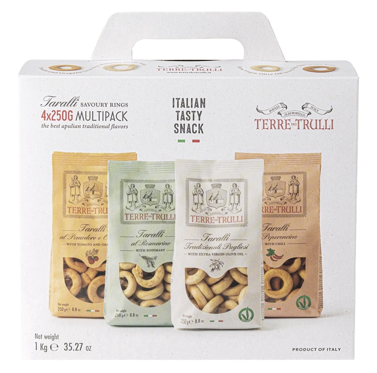 Taralli Ronds Terre Dei Trulli Taralli Savory Italian Rings, 4 x 250g Bags - Walmart.com