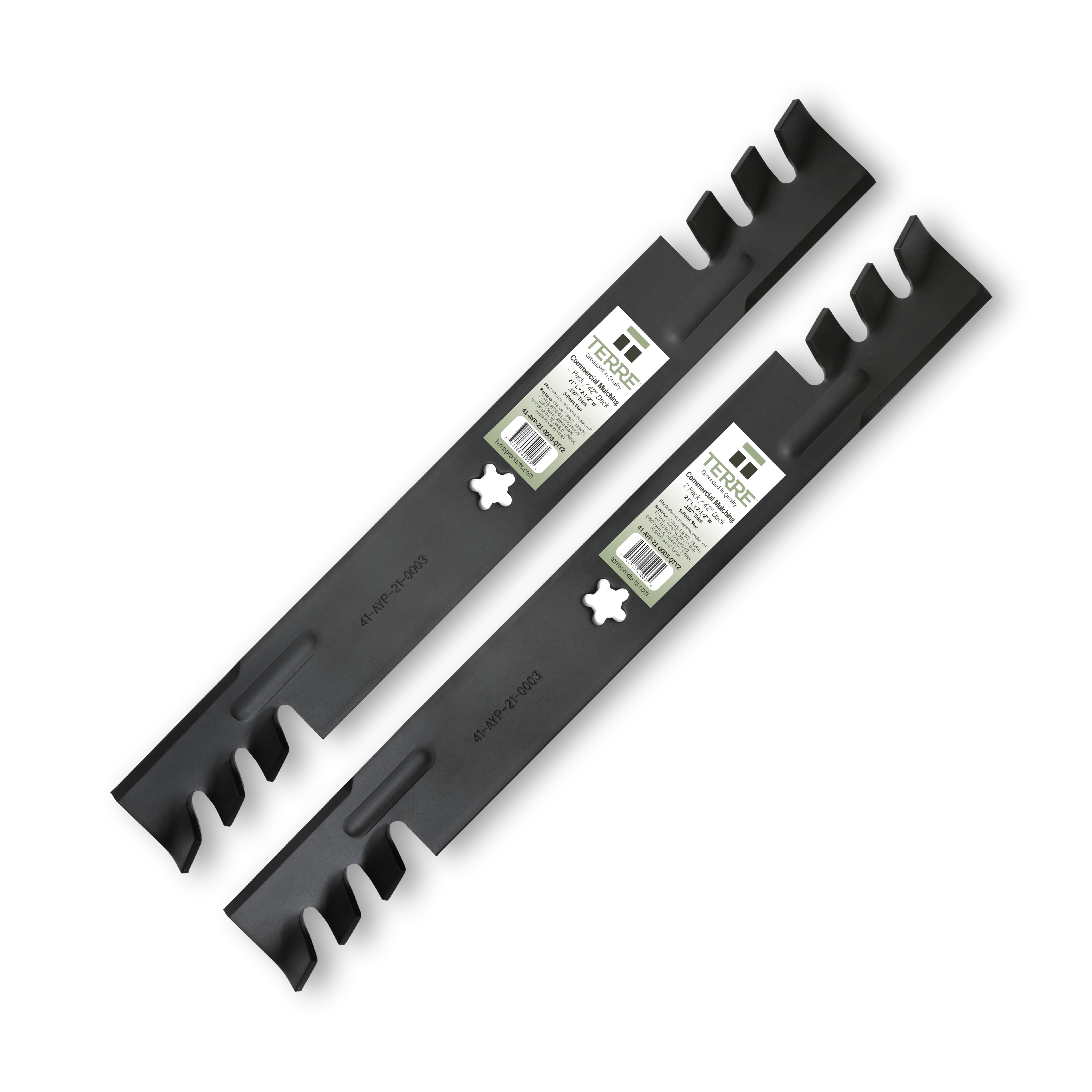 Terre Mulching Lawn Mower Blades, 42 Inch, for Craftsman and Compatible Models