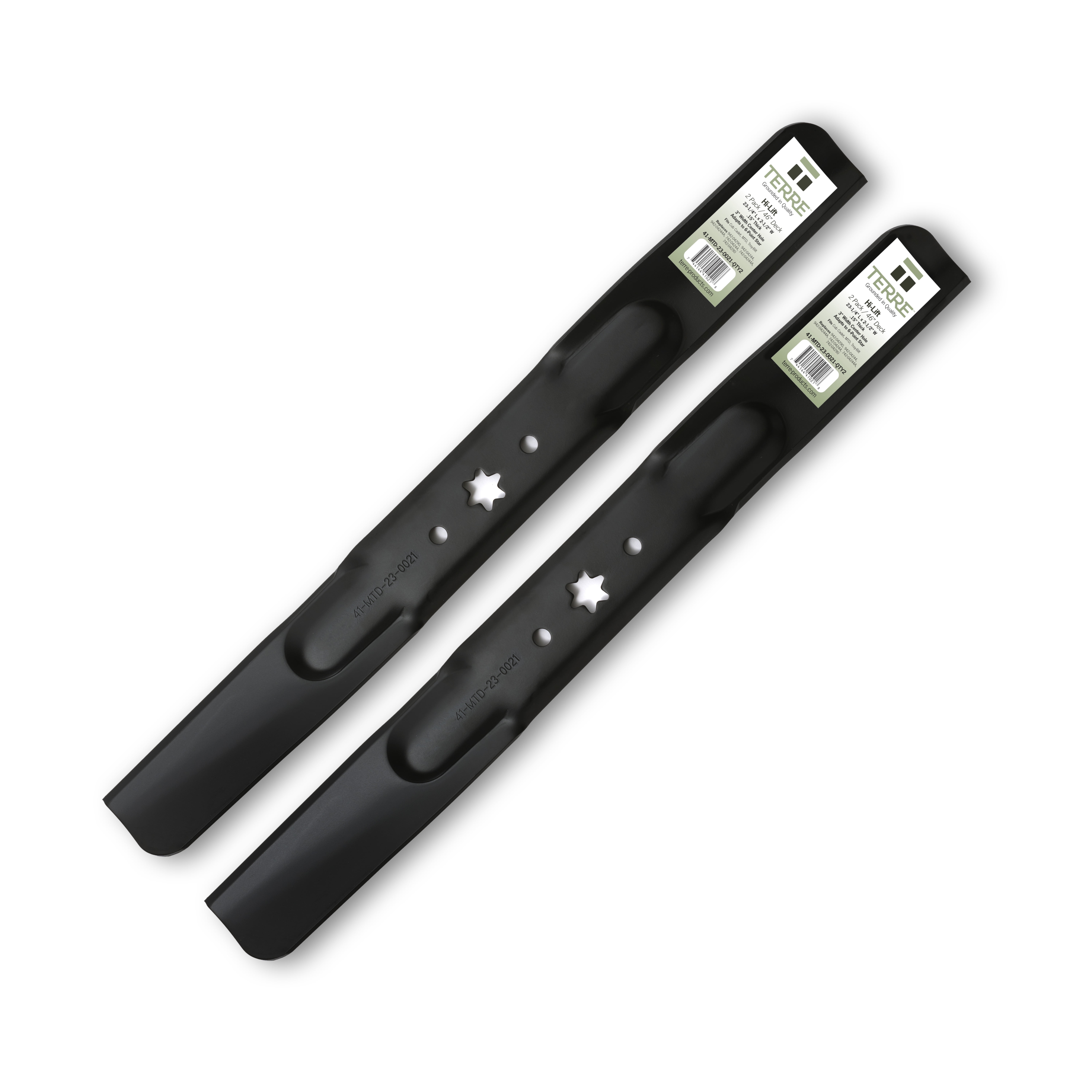 Terre 46-Inch Mulching Lawn Mower Blades for MTD, Cub Cadet, Troy-Bilt