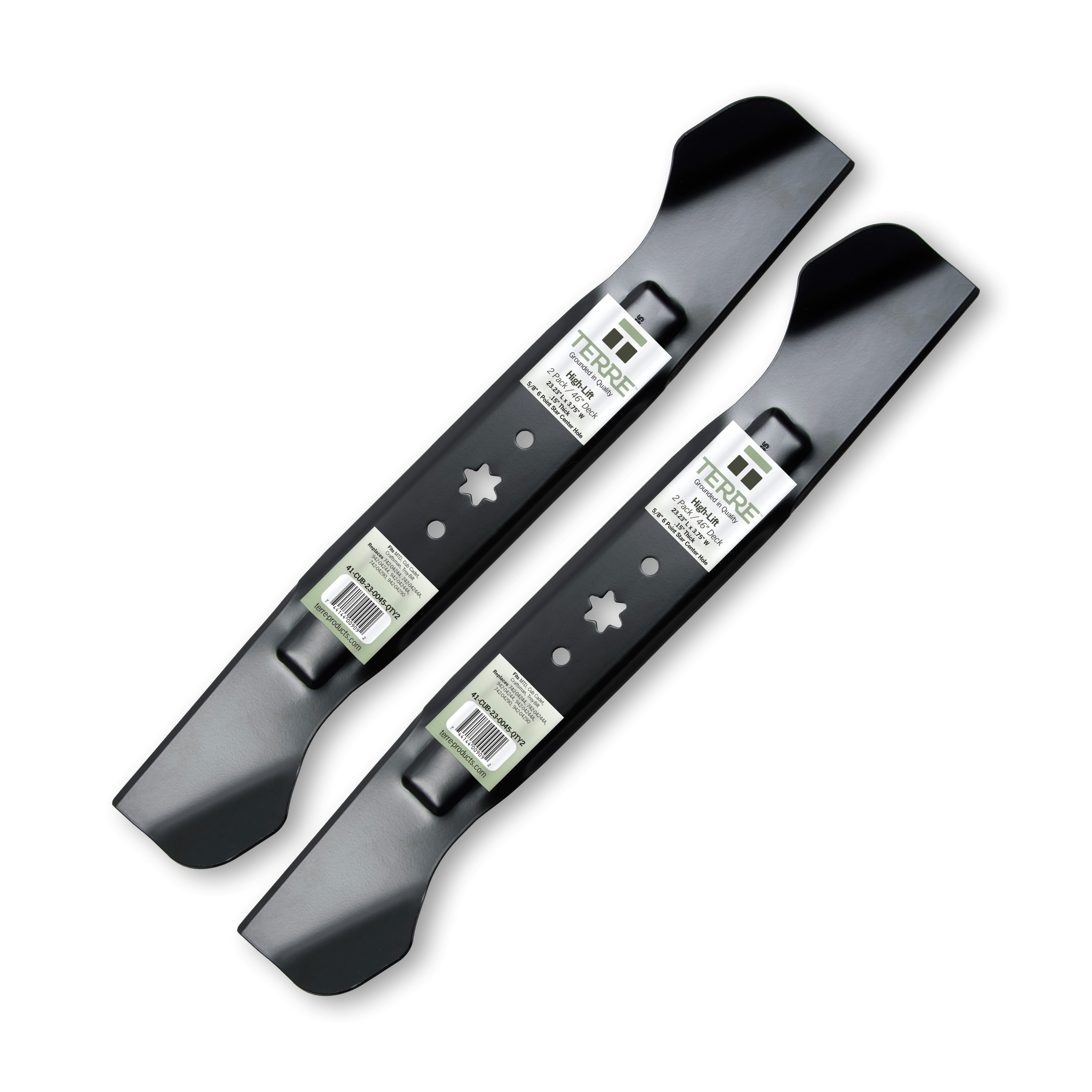 Terre 46 Inch Lawn Mower Blades, for Cub Cadet, Craftsman, Troybilt