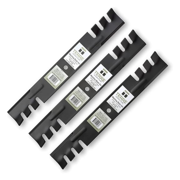 Terre Products, 3 Pack Toothed Mulching Lawn Mower Blades, 52 Inch Deck, Compatible with Toro TimeCutter, Toro Groundmaster, Replacement for 27-0990, 56-2390, 562390-03, 92-7961, 106-0626, 108-1127