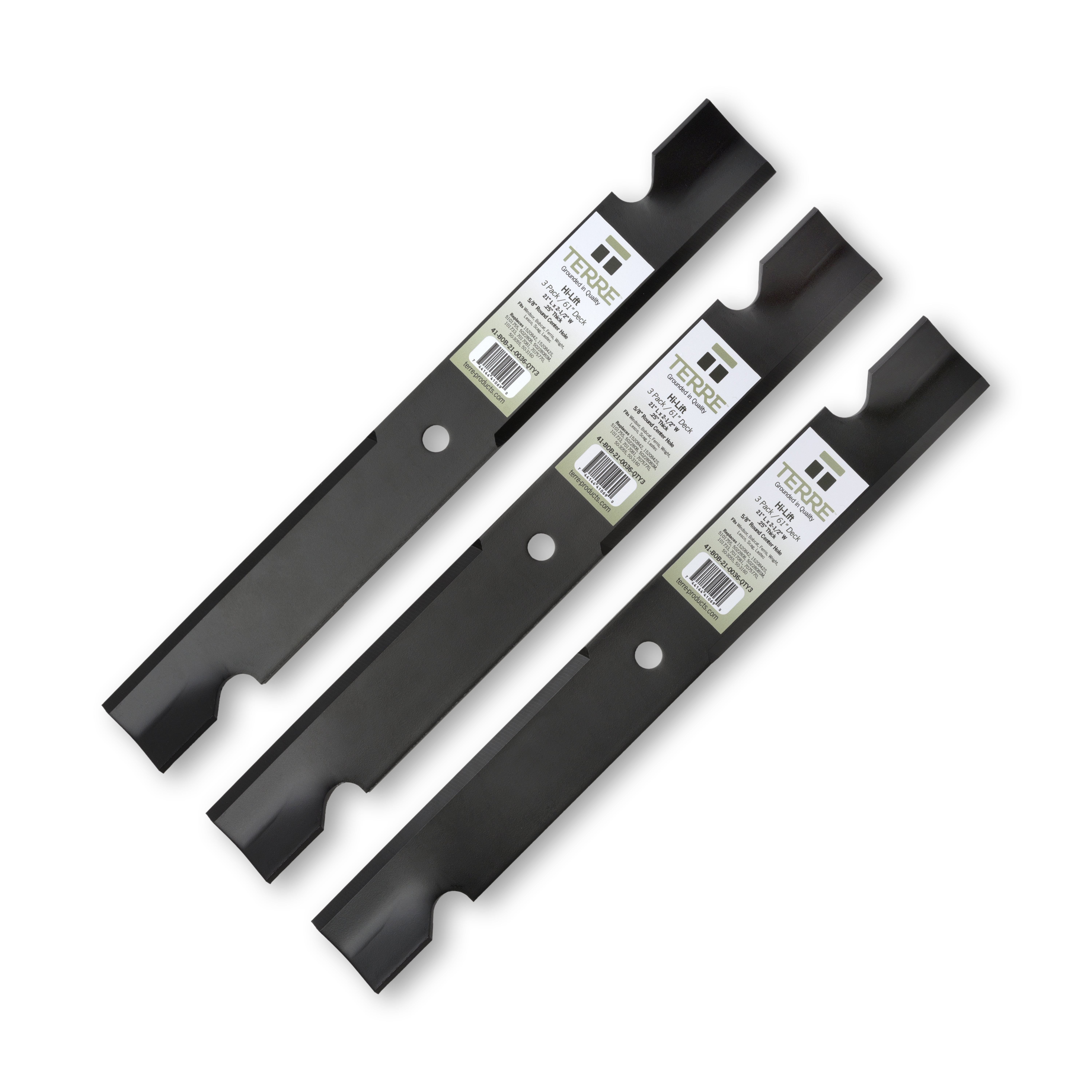 Terre Products 61-Inch Hi Lift Lawn Mower Blades for Ferris, Scag, Bobcat, Husqvarna, Snapper
