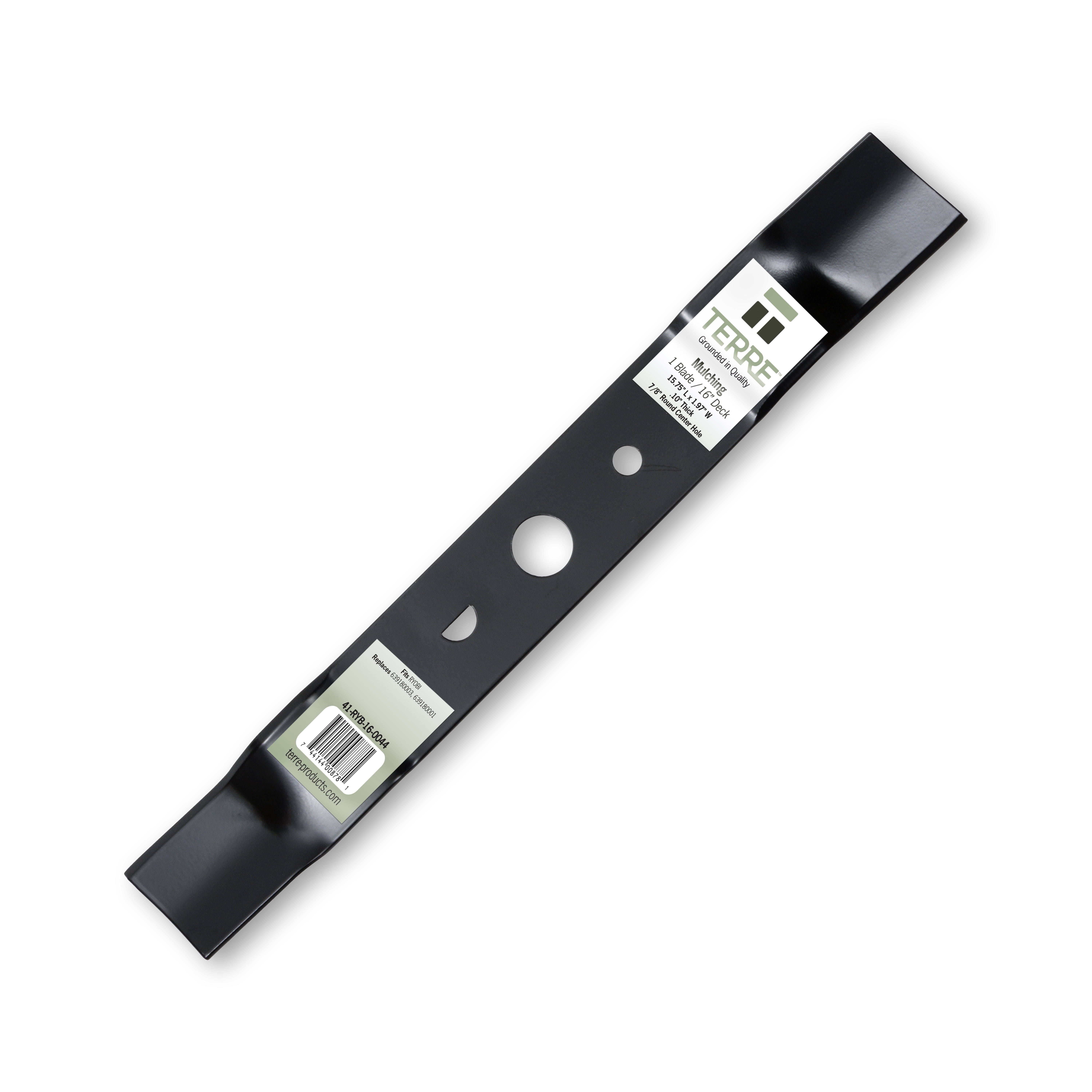 Terre Mulching Lawn Mower Blade, 16 Inch, for Ryobi RY40100, RY40104, P1102, P1100