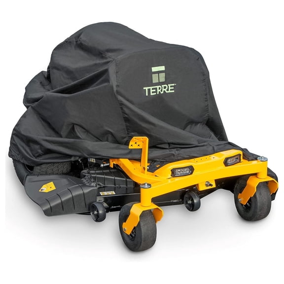 Terre Products ZeroTurn Gas and Battery Powered Lawn Mower Covers Waterproof Heavy Duty Fits Up to 60 Mower Decks, 600D Polyester UV and Water Resistant, Windproof Buckle Strapping Designed Navy Blue