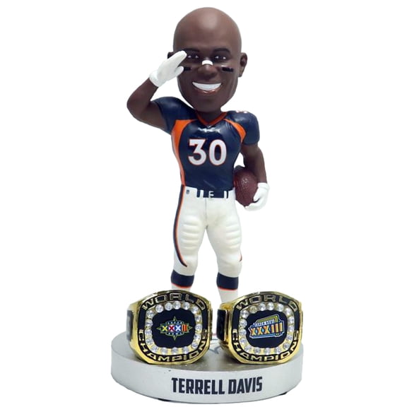Terrell Davis (Denver) 2X Champ Ring Base Exclusive NFL Bobblehead #/360