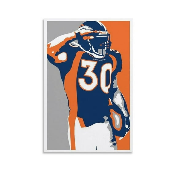 Terrell Davis Poster Canvas Poster Posters Art Print Wall Photo Paint Poster Hanging Picture Family Bedroom Decor Gift 12x18inch(30x45cm)