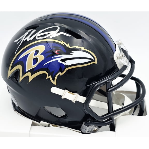 Terrell Suggs Autographed Atlanta Falcons Black Speed Mini Helmet Beckett BAS Witness #2W637321