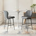 thumbnail image 1 of Terrence Barstool Vintage Gray Barstool, Modern Style, Plush and durable faux leather fabric, Plywood, Indoor Bar, 1 of 12