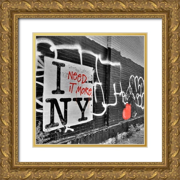 Terrible, Aurelien 20x20 Gold Ornate Wood Framed with Double Matting Museum Art Print Titled - I Need it More NY