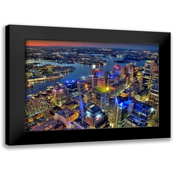 Terrible, Aurelien 24x18 Black Modern Framed Museum Art Print Titled - Darling Harbour