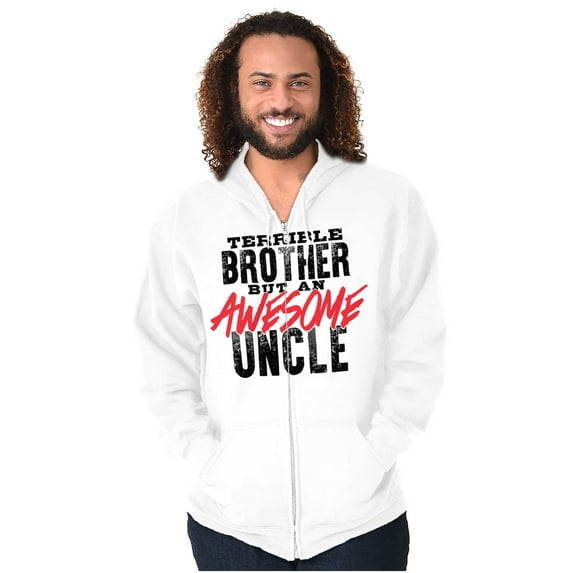 Terrible Brother Awesome Uncle Men's Big & Tall Graphic Zip Up Hoodie Brisco Brands 4X
