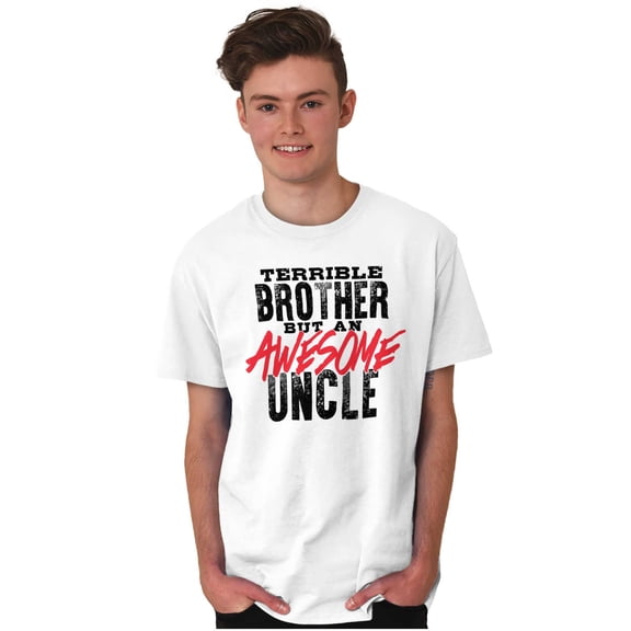 Terrible Brother Awesome Uncle Men's Graphic T Shirt Tees Brisco Brands L