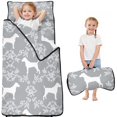 thumbnail image 1 of Terrier Dog Silhouette Dog and Flower Floral Toddler Nap Mats for Kids Preschool,Sleeping Mat Bag or Kids,Toddler Sleeping Bag,Toddler Nap Mat or Daycare, 1 of 6