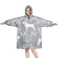 thumbnail image 1 of Terrier Dog Silhouette Dog and Flower Floral Wearable Oversized Blanket,Wearable Blanket Hoodie for Adults,Cozy Hooded Blankets with Super Pockets,Super Warm Fuzzy Pullover for Women & Men, 1 of 6