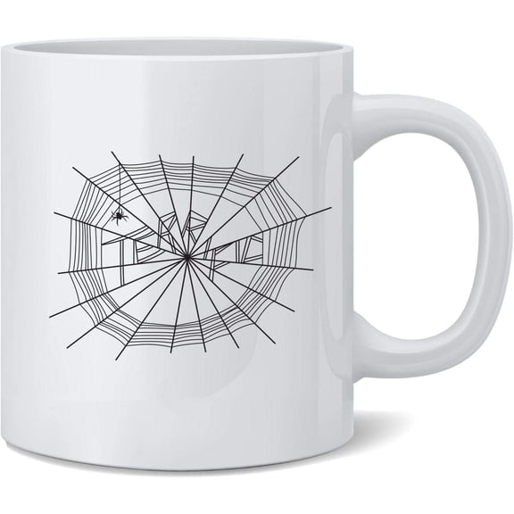Terrific Spider Web Cute Ceramic Coffee Mug Tea Cup Fun Novelty Gift 12 oz